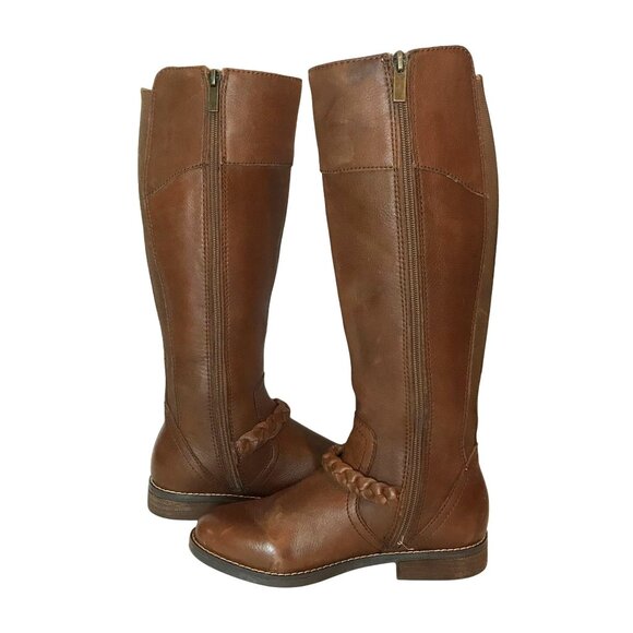 Earth Etmira Womens Knee High Boots Brown Leather Womens 5M Side Zip - Picture 3 of 8